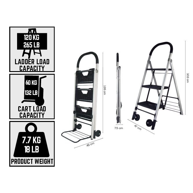 FLT60 60/120Kg Katlanır Merdiven ve Yük Taşıma Aracı