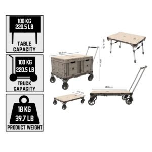 FCT50 100Kg Kamp Masası ve Yük Taşıma Arabası